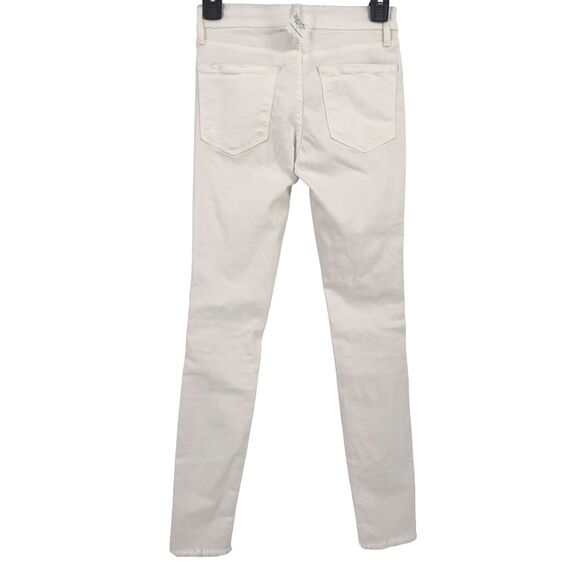 Frame Le High Skinny Blanc Jefferson Distressed Denim Jeans Womens Size 25 - Picture 4 of 7